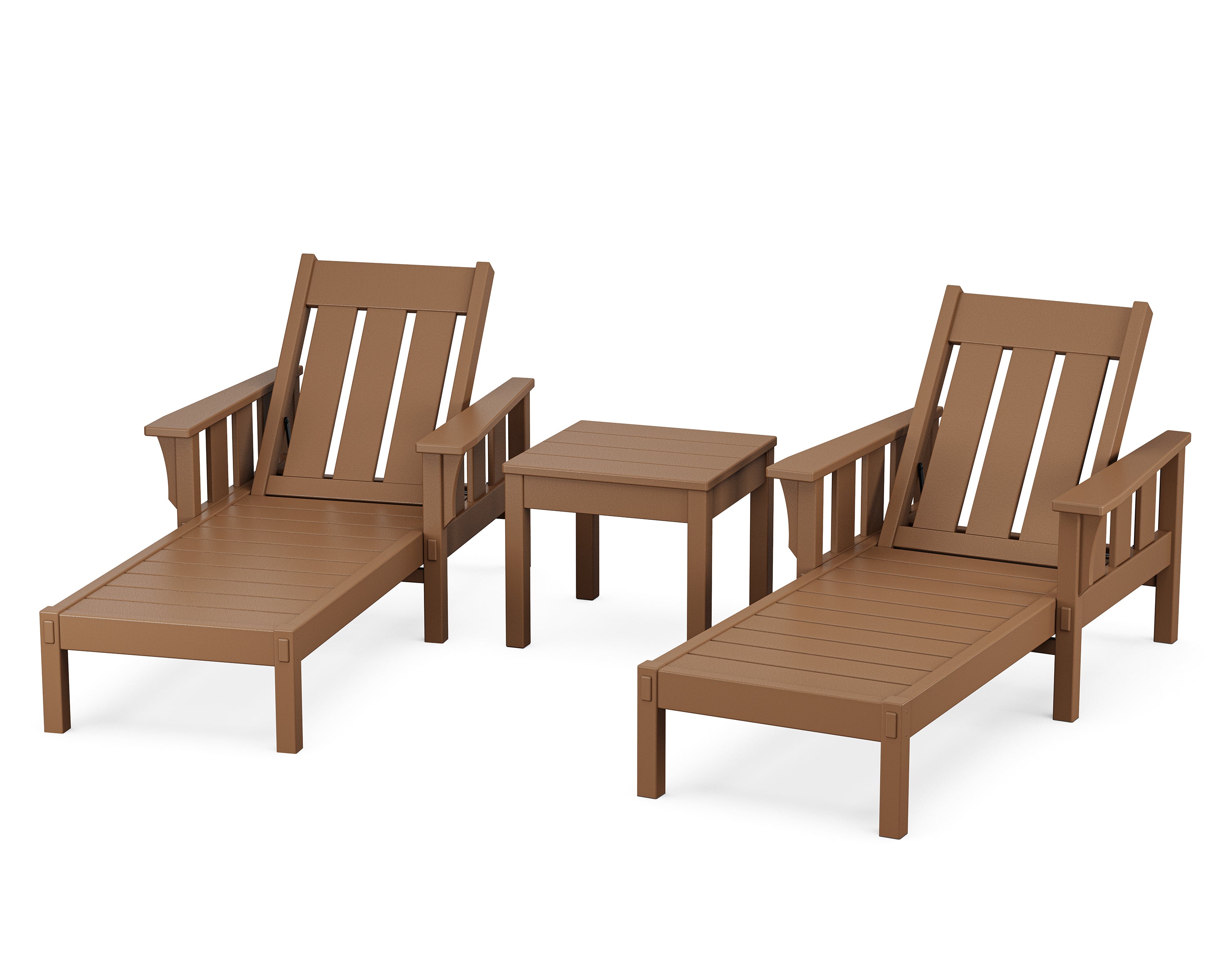 Martha Stewart by POLYWOOD® Acadia 3-Piece Chaise Set in Teak