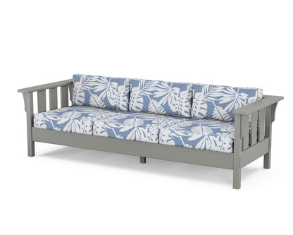Martha Stewart by POLYWOOD® Acadia Deep Seating Sofa in Slate Grey / Leaf Sky Blue