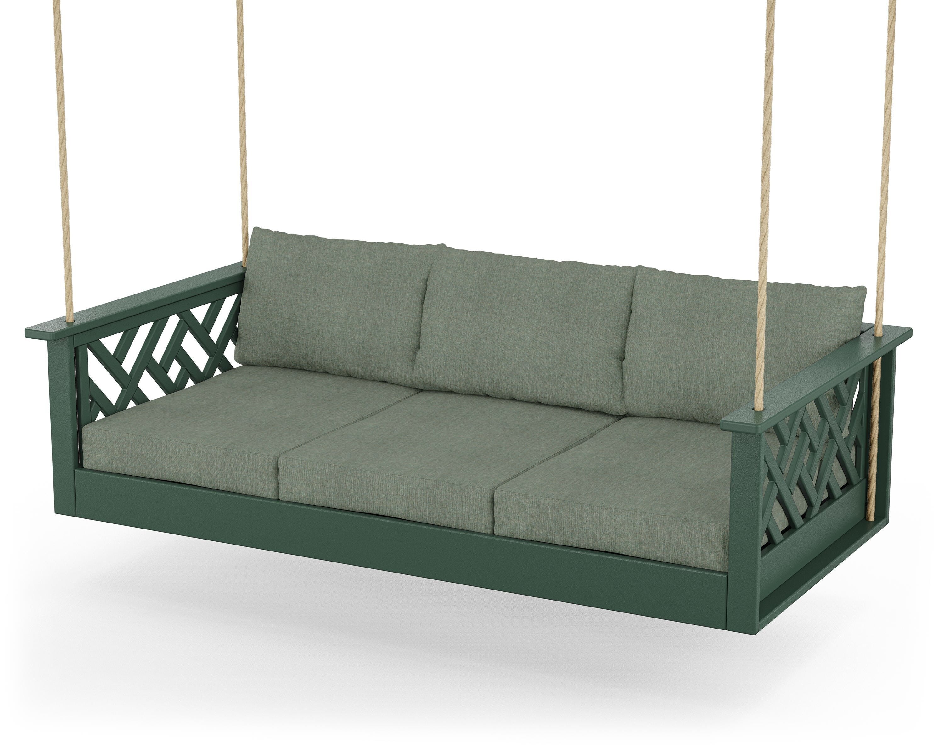 POLYWOOD® Chippendale Daybed Swing in Green / Cast Sage