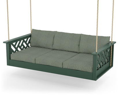POLYWOOD® Chippendale Daybed Swing in Green / Cast Sage