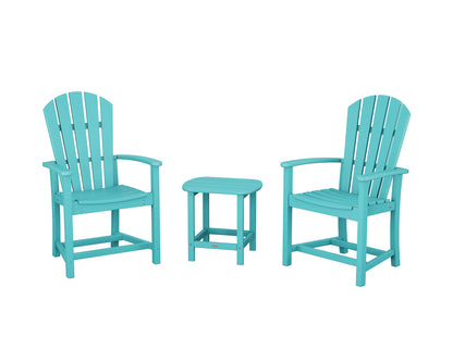 POLYWOOD® Palm Coast 3-Piece Upright Adirondack Chair Set in Aruba