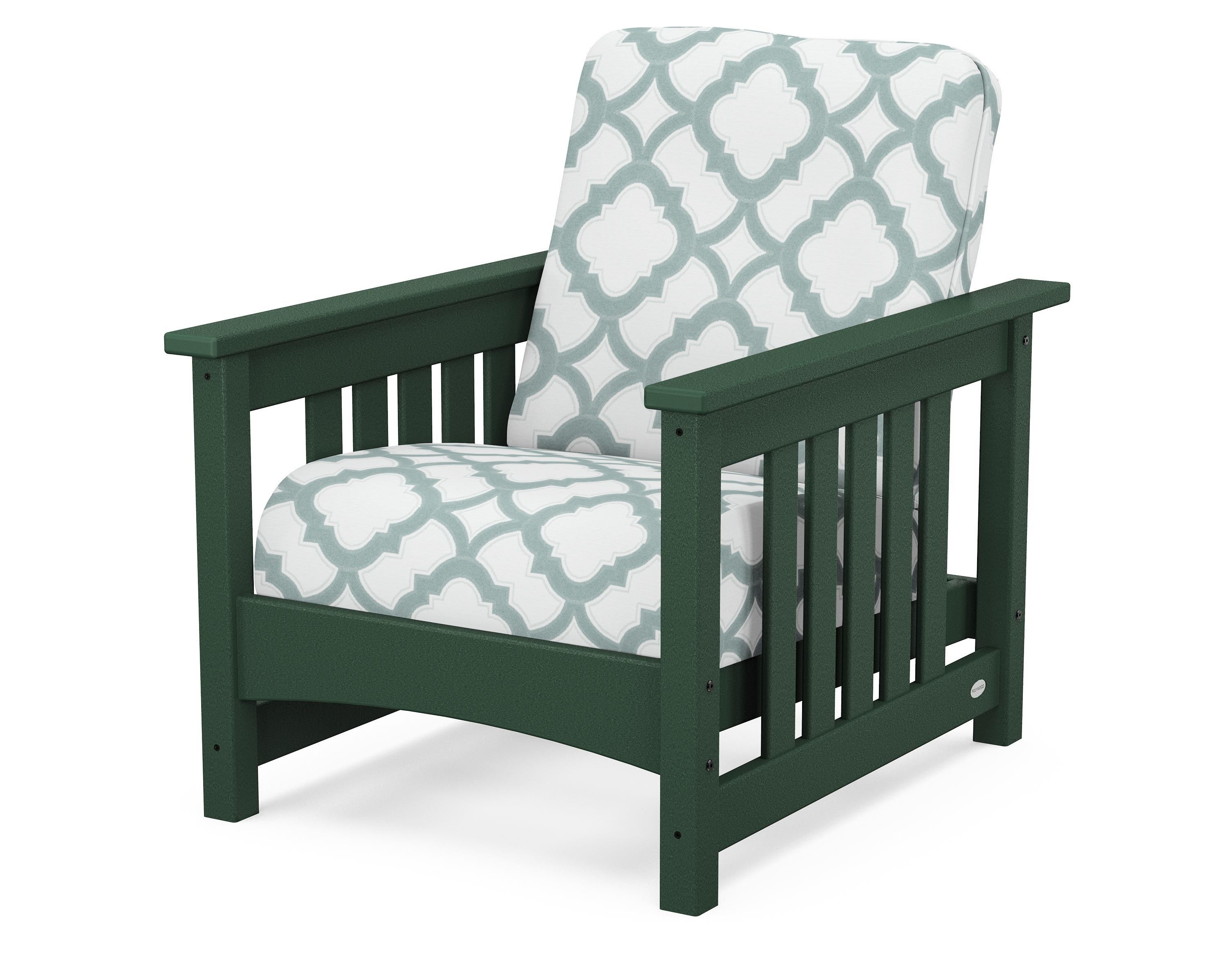 POLYWOOD® Club Mission Chair in Green / Trellis Glacier Spa