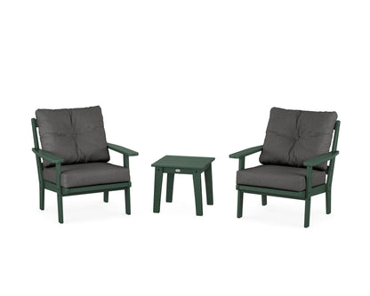 POLYWOOD® Oxford 3-Piece Deep Seating Set in Green / Spectrum Carbon