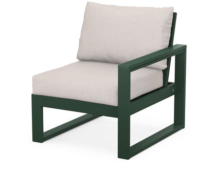 POLYWOOD® EDGE Modular Right Arm Chair in Green / Dune Burlap