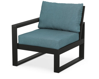 POLYWOOD® EDGE Modular Left Arm Chair in Black / Ocean Teal