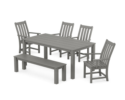 POLYWOOD® Vineyard 6-Piece Parsons Dining Set with Bench in Slate Grey