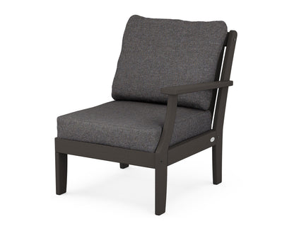 POLYWOOD® Braxton Modular Right Arm Chair in Vintage Coffee / Ash Charcoal