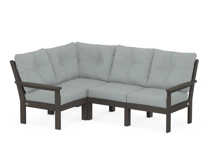 POLYWOOD® Vineyard 4-Piece Sectional in Vintage Coffee / Spa