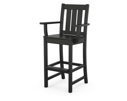 POLYWOOD® Oxford Bar Arm Chair in Black