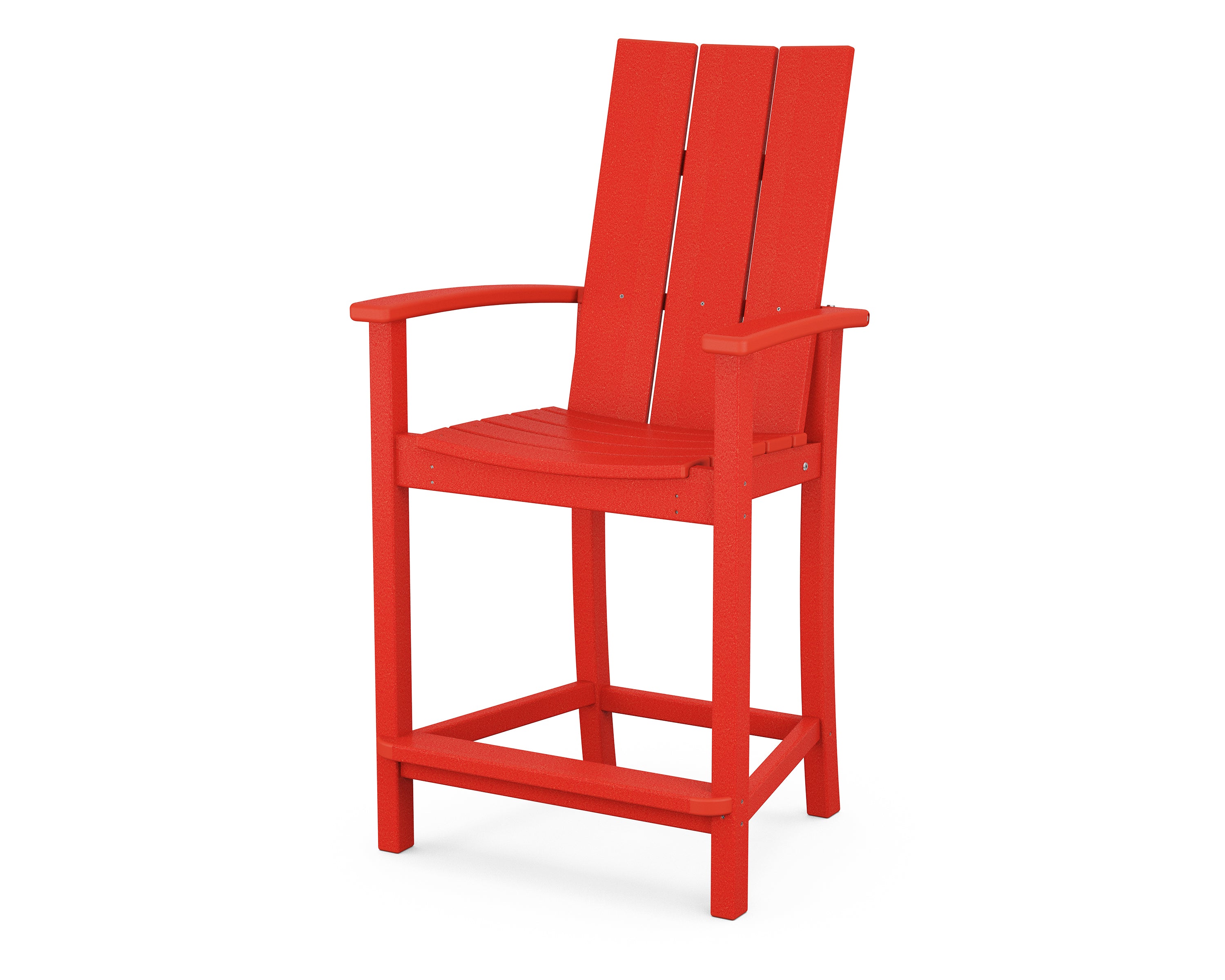 POLYWOOD® Modern Adirondack Counter Chair in Sunset Red