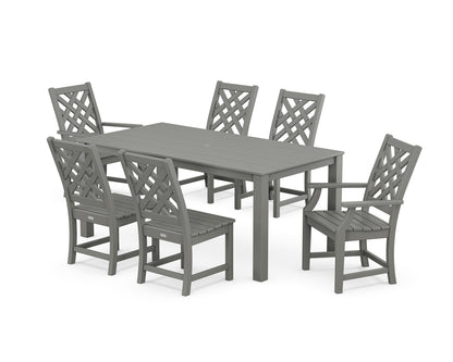 Country Living Wovendale 7-Piece Parsons Dining Set in Slate Grey