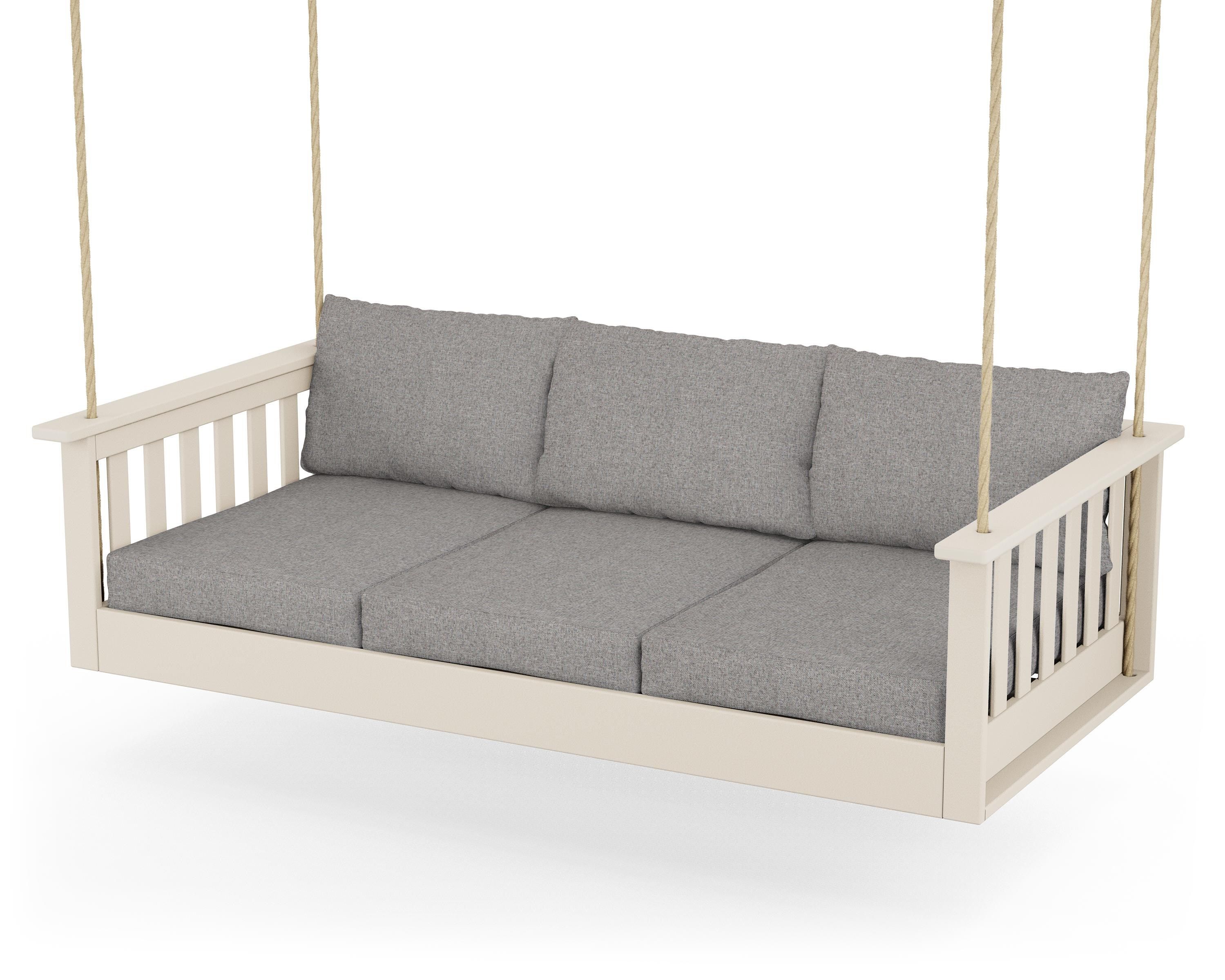 POLYWOOD® Vineyard Daybed Swing in Sand / Grey Mist