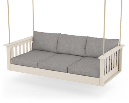 POLYWOOD® Vineyard Daybed Swing in Sand / Grey Mist
