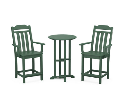 Country Living Cottage 3-Piece Farmhouse Bistro Counter Set in Green