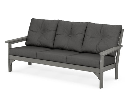 POLYWOOD® Vineyard Deep Seating Sofa in Slate Grey / Spectrum Carbon