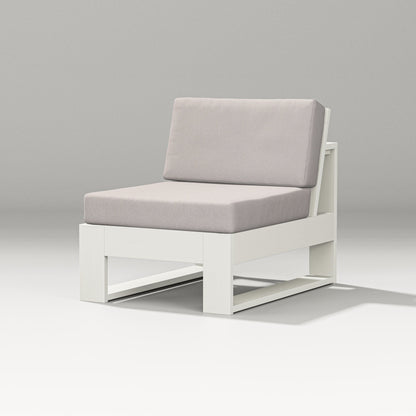 PW Designer Series Latitude Modular Armless Chair in Vintage White / Dune Burlap