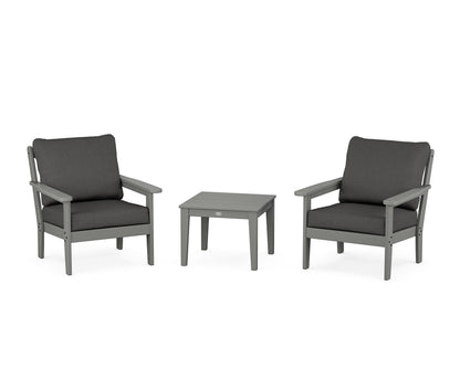 Country Living Cottage 3-Piece Deep Seating Set in Slate Grey / Spectrum Carbon