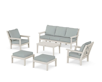 POLYWOOD® Chippendale 6-Piece Lounge Sofa Set in Sand / Spa