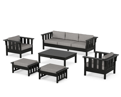 Martha Stewart by POLYWOOD® Acadia 6-Piece Lounge Sofa Set in Black / Grey Mist