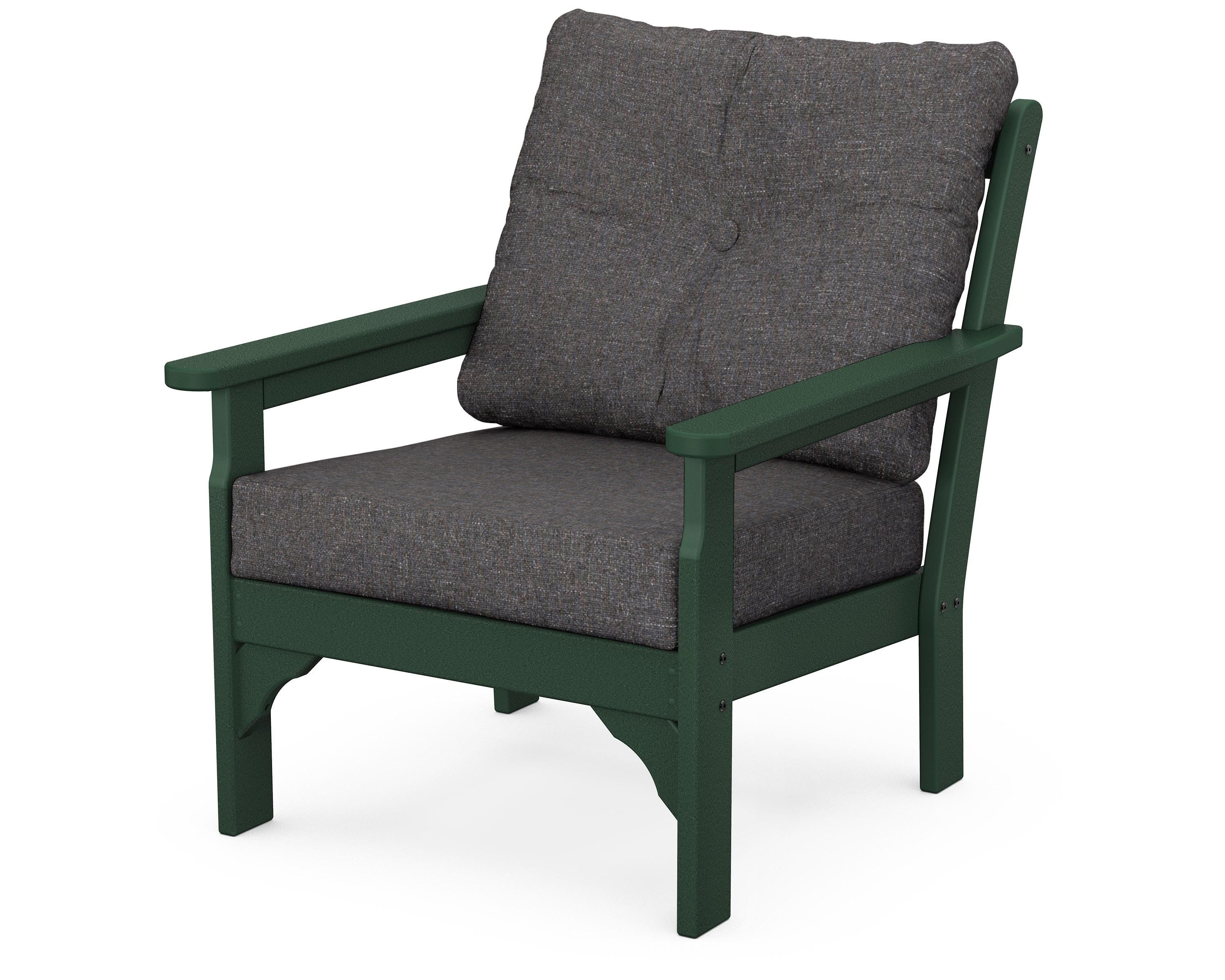 POLYWOOD® Vineyard Deep Seating Chair in Green / Ash Charcoal