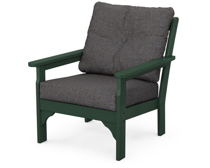 POLYWOOD® Vineyard Deep Seating Chair in Green / Ash Charcoal