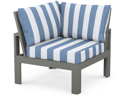 Unbranded Modular Corner Chair in Slate Grey / Cabana Stripe Sky Blue