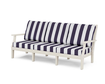 Country Living Wovendale Deep Seating Sofa in Sand / Cabana Stripe Navy