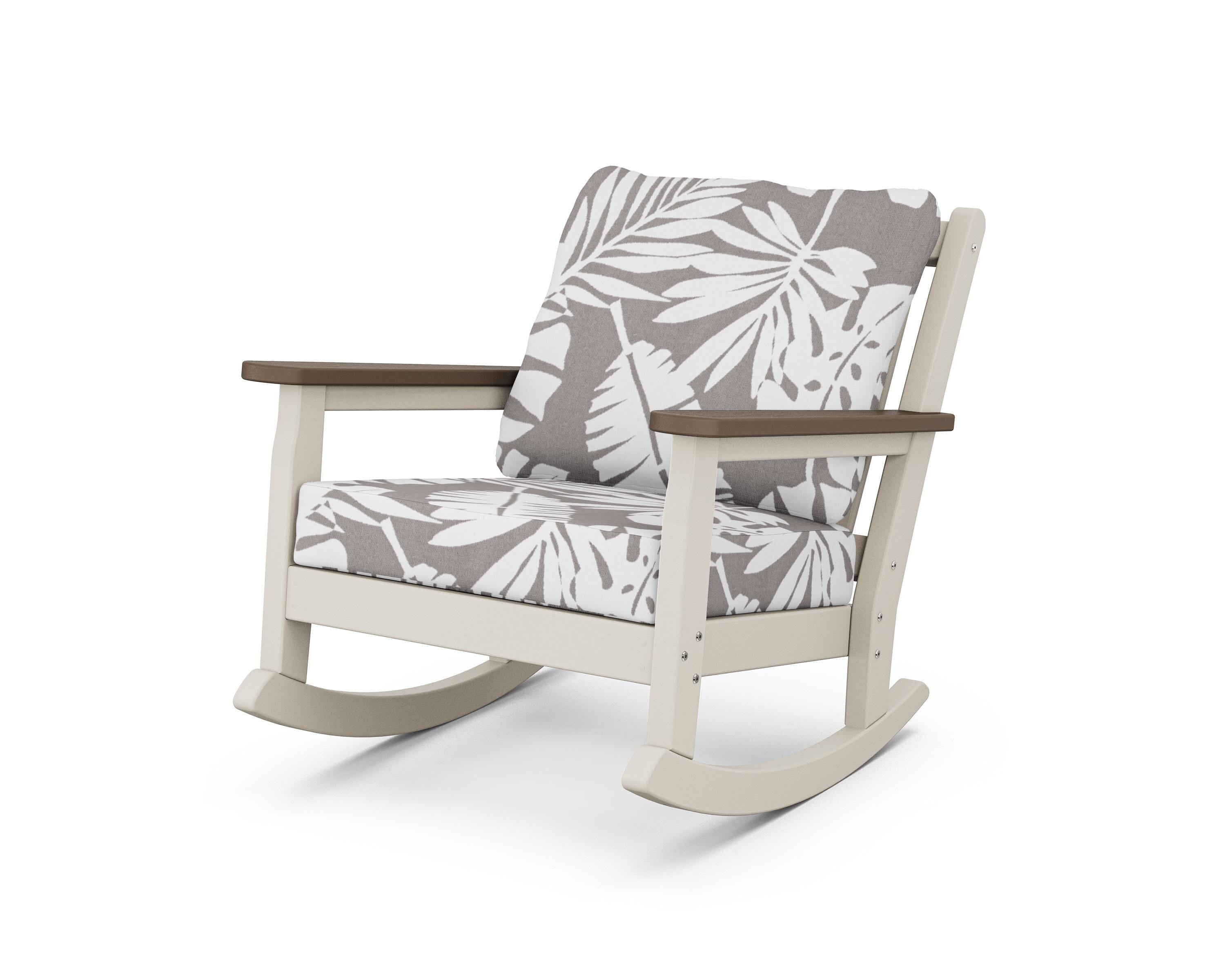 POLYWOOD® Chippendale Deep Seating Rocking Chair in Sand / Kona / Leaf Grey Mist