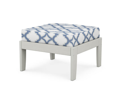 Unbranded Modular Ottoman - Classic in Vintage White / Trellis Sky Blue