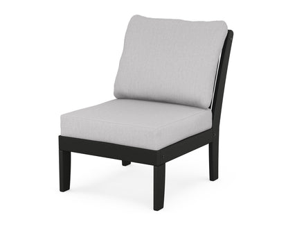 POLYWOOD® Braxton Modular Armless Chair in Black / Granite