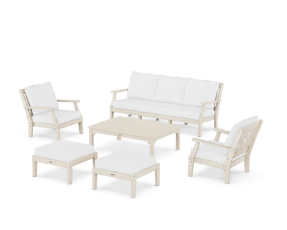 Martha Stewart by POLYWOOD® Chinoiserie 6-Piece Lounge Sofa Set in Sand / Natural