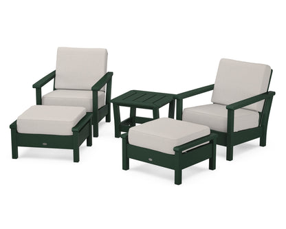 POLYWOOD® Harbour 5-Piece Deep Seating Chair Set in Green / Cast Ash