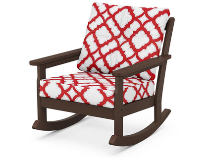 POLYWOOD® Vineyard Deep Seating Rocking Chair in Mahogany / Trellis Crimson