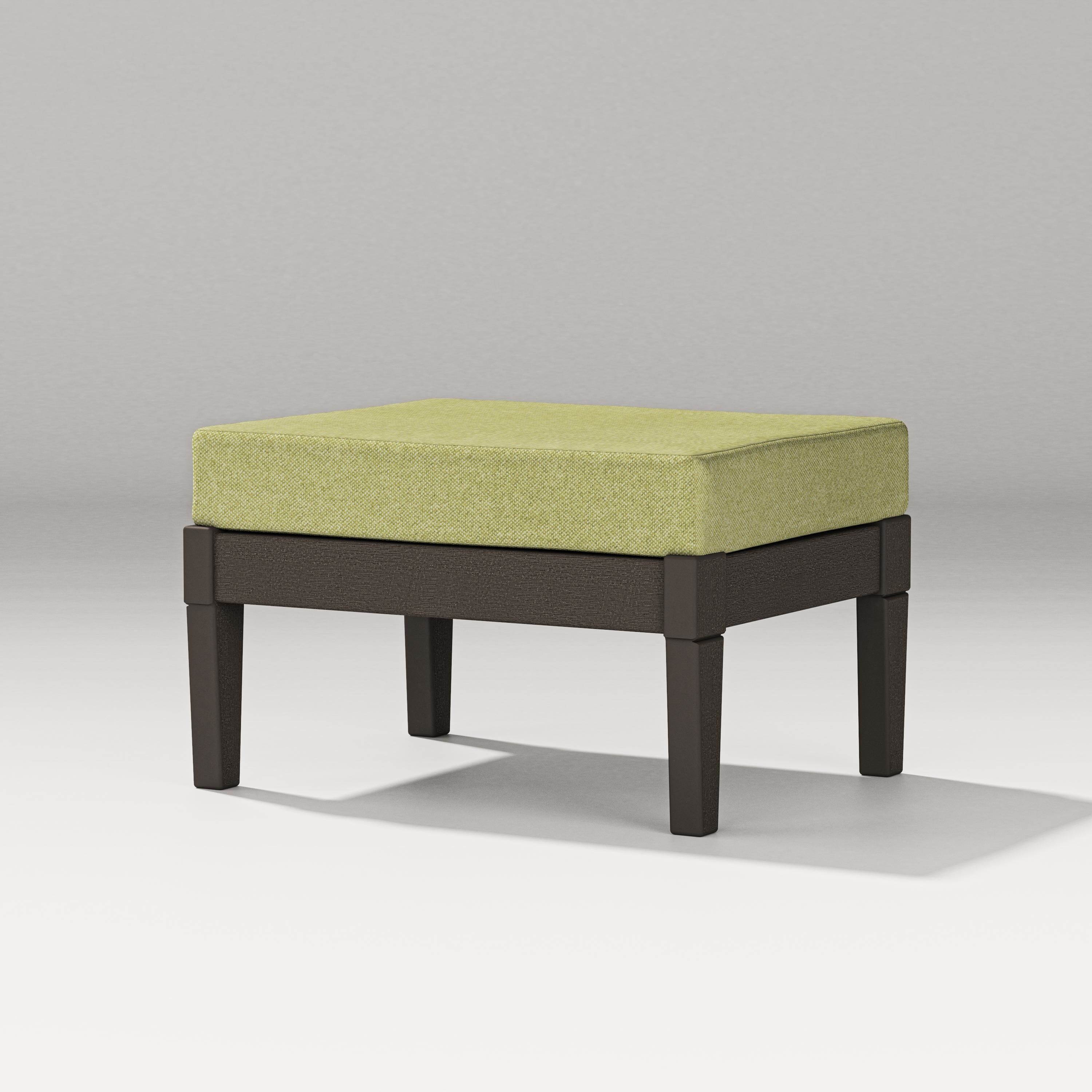 PW Designer Series Estate Lounge Ottoman in Vintage Coffee / Chartreuse Boucle