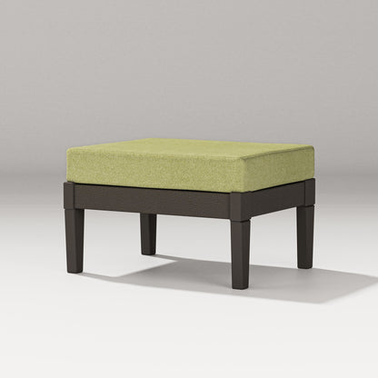 PW Designer Series Estate Lounge Ottoman in Vintage Coffee / Chartreuse Boucle