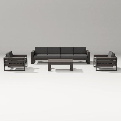 PW Designer Series Latitude 5-Piece Lounge Sofa Set in Vintage Coffee / Spectrum Carbon