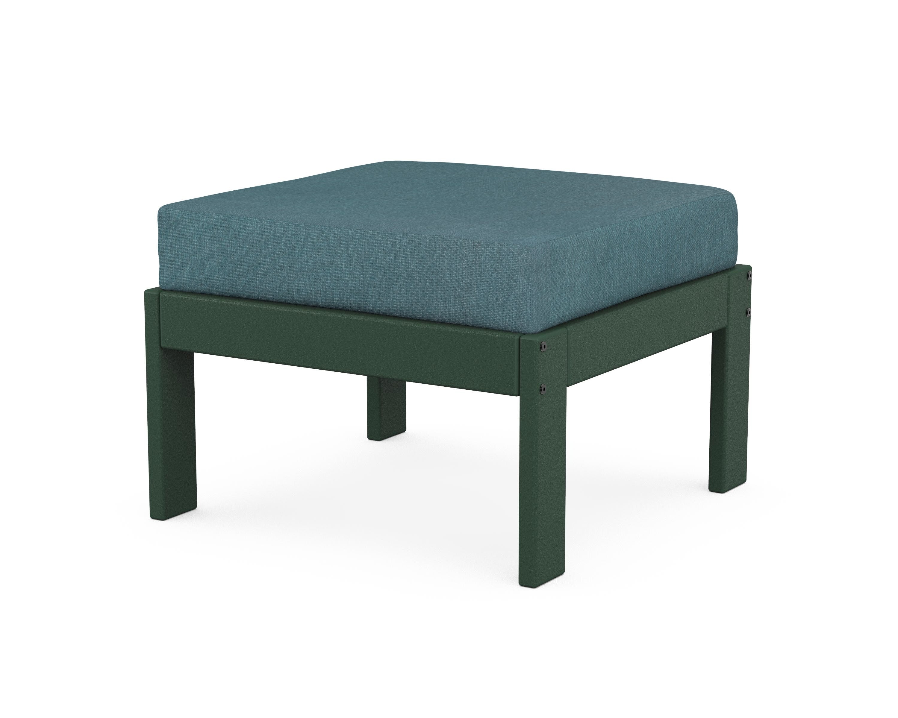 POLYWOOD® Vineyard Modular Ottoman in Green / Ocean Teal