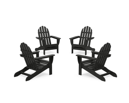 POLYWOOD® 4-Piece Classic Adirondack Conversation Set in Black