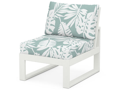 Unbranded Modular Armless Chair in Vintage White / Leaf Glacier Spa