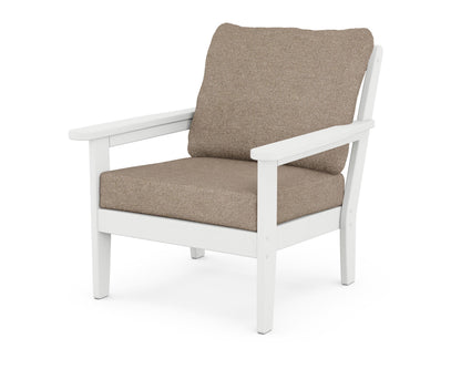 Country Living Cottage Deep Seating Chair in White / Spiced Burlap