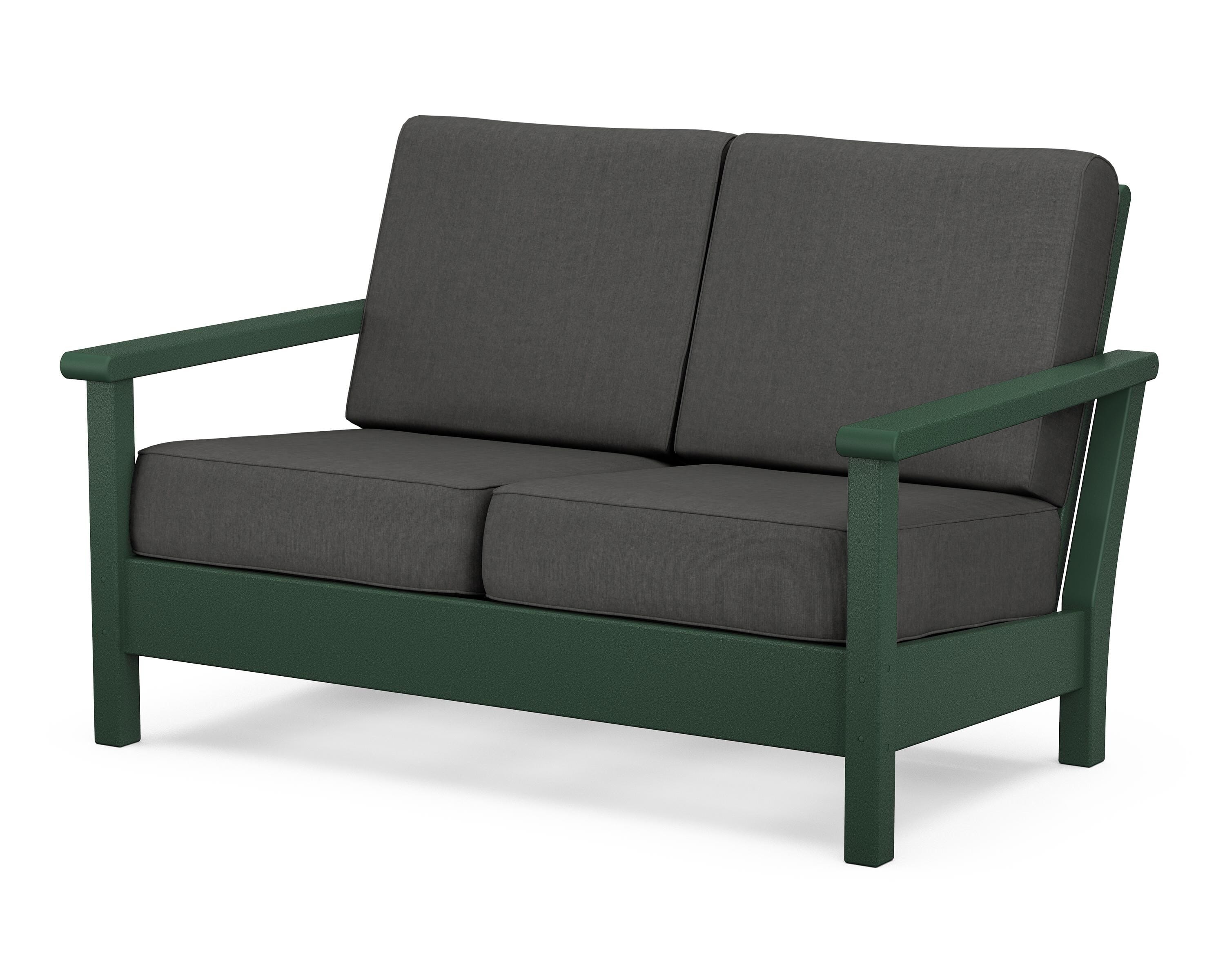 POLYWOOD® Harbour Deep Seating Loveseat in Green / Spectrum Carbon