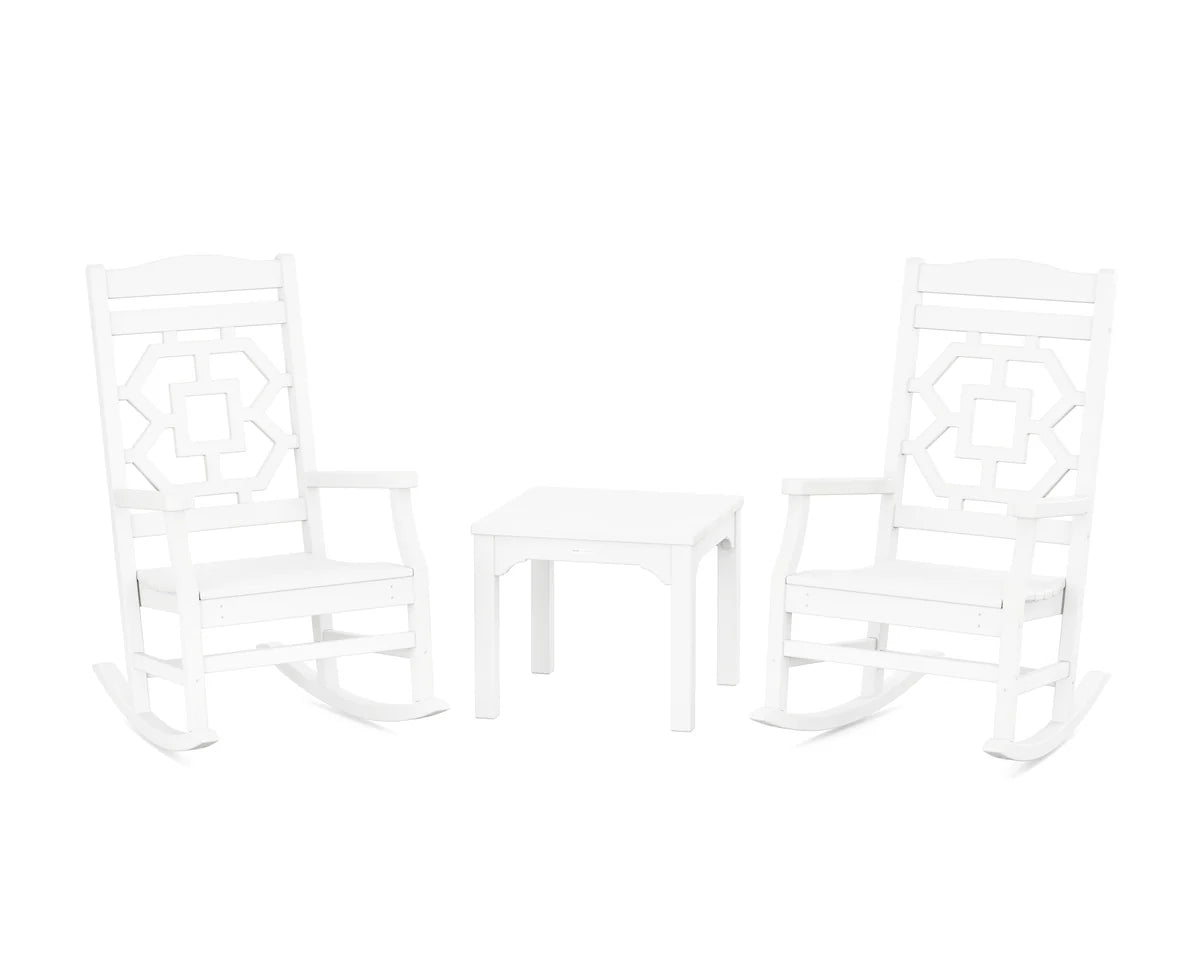 Chinoiserie 3-Piece Rocking Chair Set
