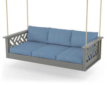 POLYWOOD® Chippendale Daybed Swing in Slate Grey / Sky Blue