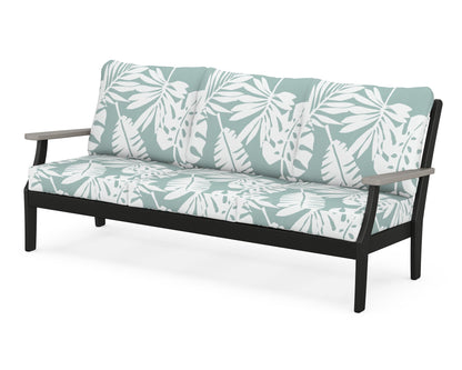 POLYWOOD® Braxton Deep Seating Sofa in Black / Driftwood / Leaf Glacier Spa
