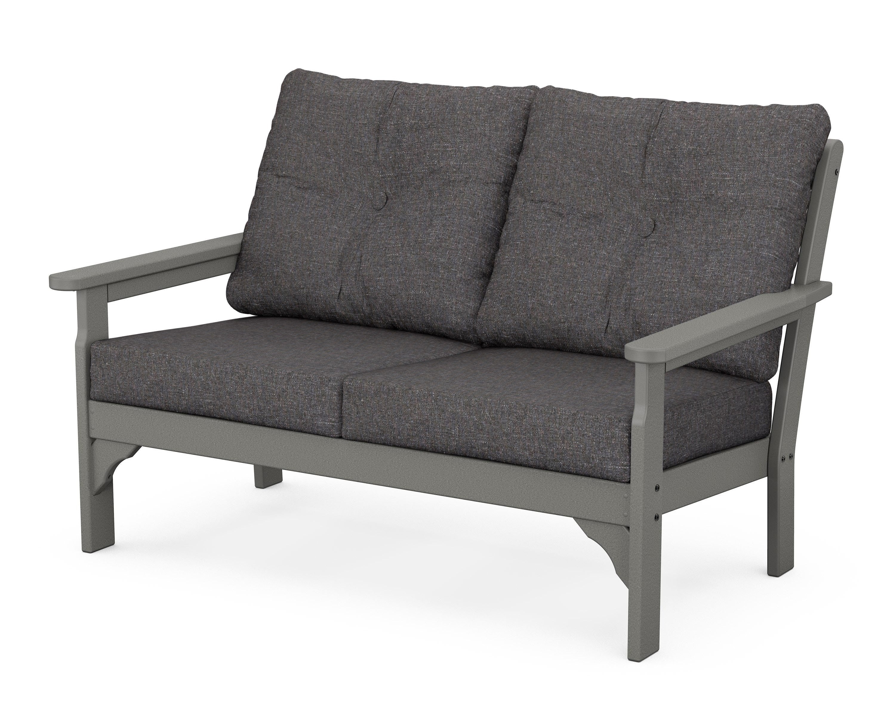 POLYWOOD® Vineyard Deep Seating Loveseat in Slate Grey / Ash Charcoal
