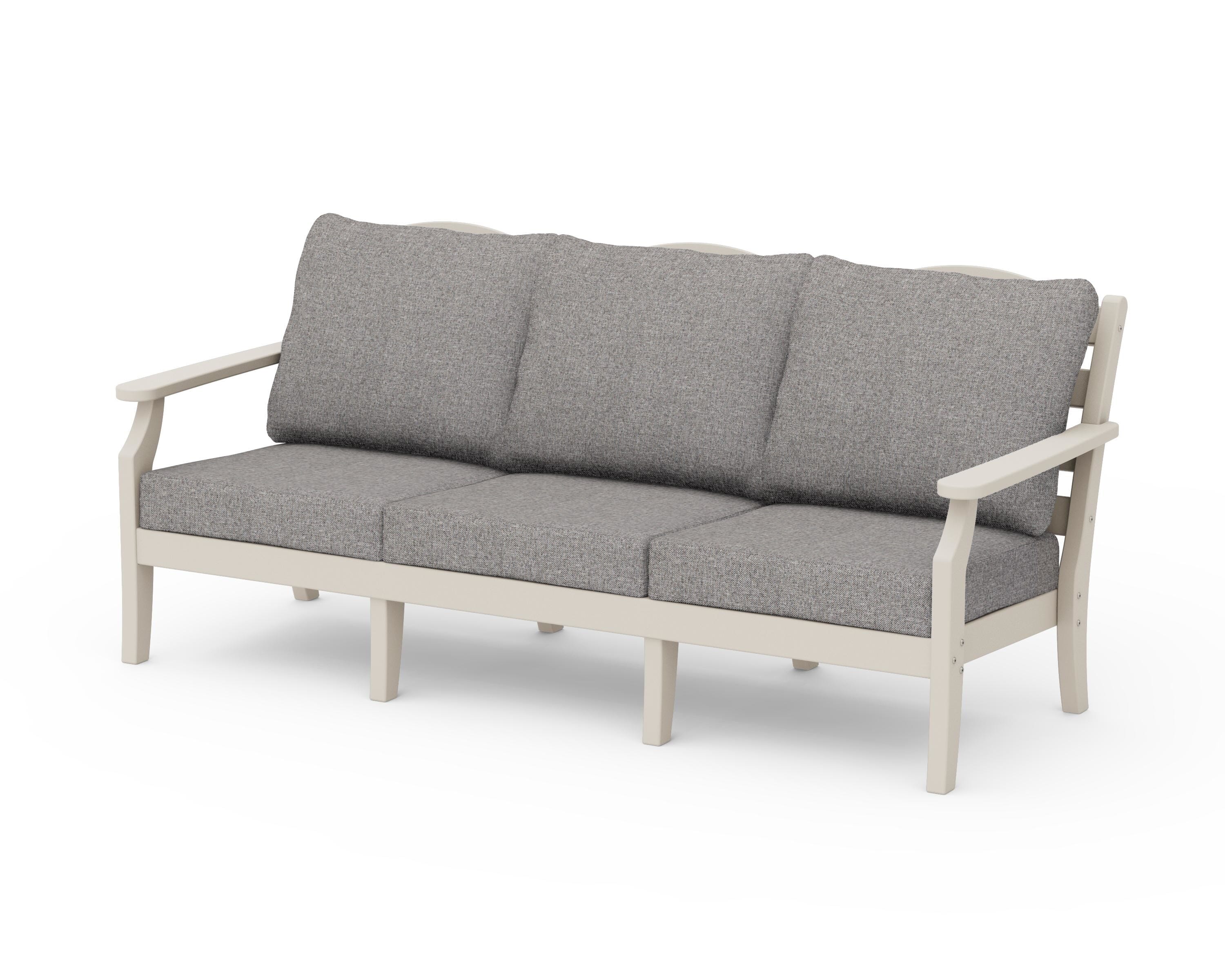 Draper James™ by  POLYWOOD® Savannah Deep Seating Sofa in Sand / Grey Mist