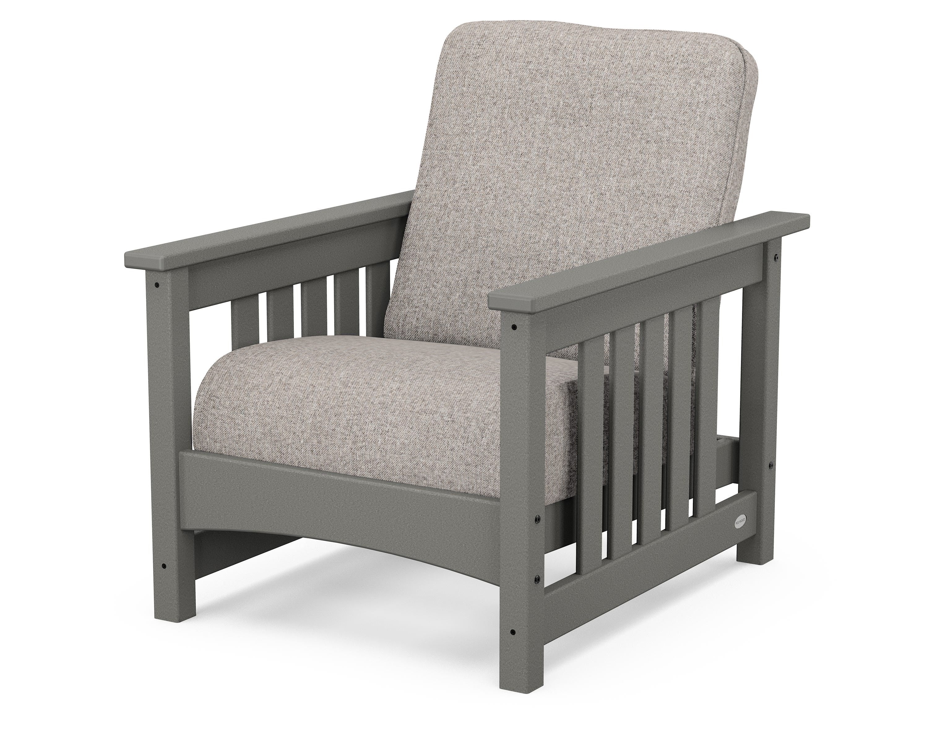 POLYWOOD® Club Mission Chair in Slate Grey / Weathered Tweed