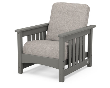 POLYWOOD® Club Mission Chair in Slate Grey / Weathered Tweed