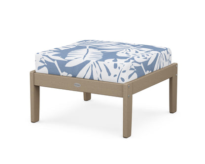 POLYWOOD® Braxton Deep Seating Ottoman in Vintage Sahara / Leaf Sky Blue