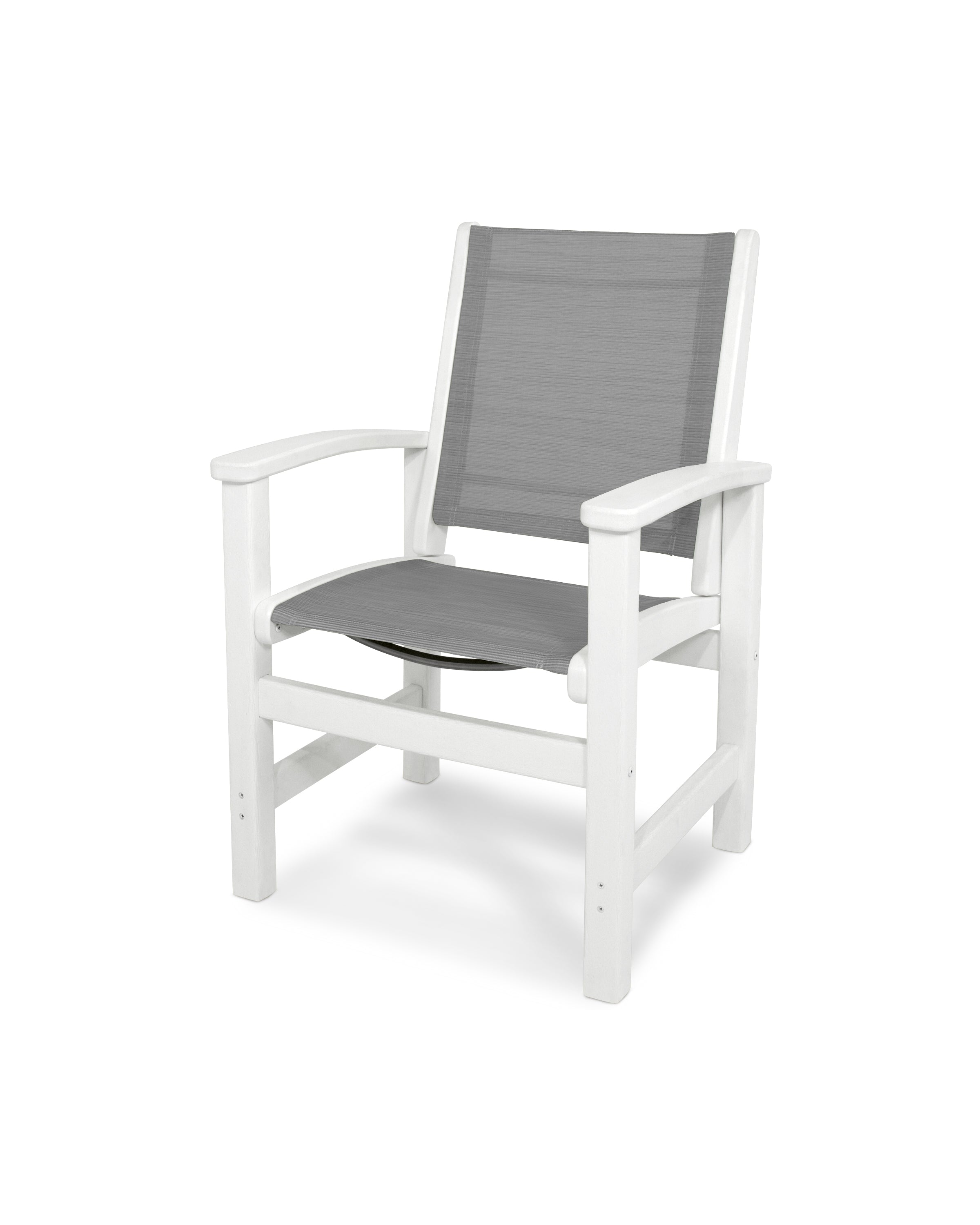 POLYWOOD® Coastal Dining Chair in White / Metallic Sling
